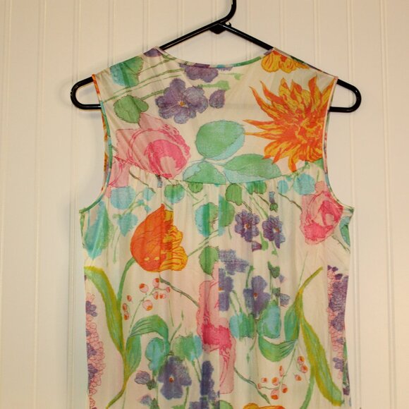 Vintage Vanity Fair Floral Print Nylon Long Nightgown - Picture 3 of 8